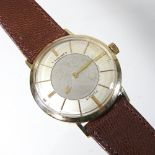 A 1950's Longines gentleman's wristwatch, having a signed mystery dial, with baton hours,
