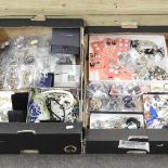 Two boxes of costume jewellery,
