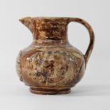 A Castle Hedingham brown glazed pottery Harvest jug, impressed marks,
