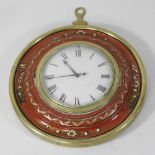 An unusual 19th century brass and enamel cased sedan chair clock,