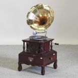 A reproduction wind up gramophone,