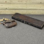 A leather gun case, stamped with initials RAR, 81cm,