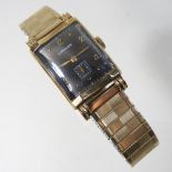 A 1940's Longines 10 carat gold filled cased gentleman's wristwatch,