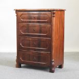 A 19th century German mahogany commode chest,