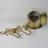 A 19th century brass cased ship's binnacle, 19cm high,