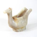 A modern carved hardstone vessel, in the form of a creature,