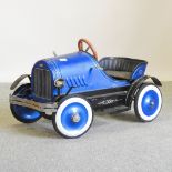 An American vintage style toy pedal car,
