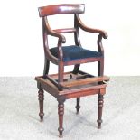 A Regency mahogany child's high chair