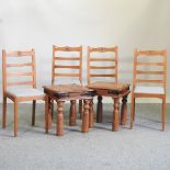 A set of four mid 20th century hand made dining chairs,