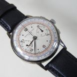 A 1950's Baume & Mercier gentleman's chronograph wristwatch, having a signed silver dial,