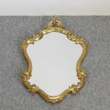 A 20th century French style gilt framed wall mirror,