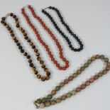 A tiger's eye single strand bead necklace, 21cm drop,
