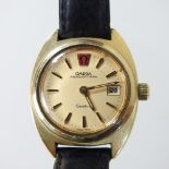 A 1980's Omega ladies gold plated megaquartz 32khz wristwatch