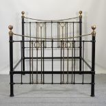 A Victorian style brass bedstead,