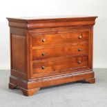 A modern cherrywood chest of drawers,