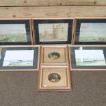 English School, 20th century, still life of fruit, oil, circular, a pair, each 12cm diameter,