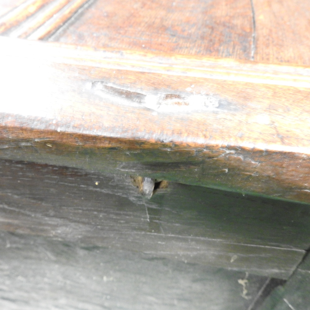 An 18th century and later carved oak coffer, - Image 2 of 15