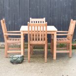 A teak garden table, 90cm,