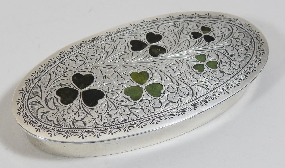 An Edwardian silver and enamelled snuff box, of oval shape, - Image 3 of 11