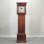 A George III oak cased longcase clock, the painted dial signed Matthews, Leighton,