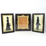 English School, 19th century, silhouette portrait of a lady, together with another of a gentleman,