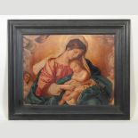 Italian School, 19th century, the Madonna and child with cherubs, oil on canvas laid on board,