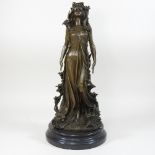 Aldo Vitaleh, Serenity, signed, bronze, on a marble base,