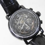 An Andre Belfort gentleman's wristwatch, on a black leather strap,