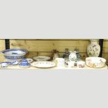 A collection of china to include Royal Worcester blush ivory and Spode blue and white dinner wares