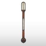 A Victorian rosewood cased stick barometer,