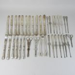 A collection of nine silver plated lobster picks, 19cm long,