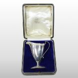 An Art Deco silver cream jug, by G S and Co, 1925, 120g, 13cm,