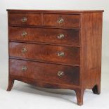 A George III mahogany chest of drawers, on swept bracket feet,