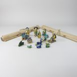 A collection of mid 20th century Chinese glazed toy figures, highest 9cm,