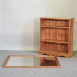 A pine open bookcase, 94cm,