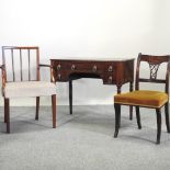 A Regency mahogany kneehole writing desk, 91cm,