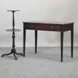 A George III mahogany side table, containing a single drawer, 91cm,