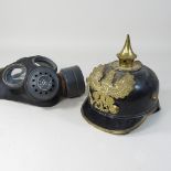 A 19th/20th century Prussian Pickelhaube military helmet, probably World War I,