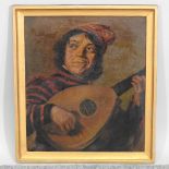 After Franz Hals, 19th century, The Lute Player, oil on board,