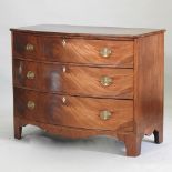 A 19th century mahogany bow front chest of drawers,