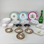 A collection of china to include Spode Christmas plates, Minton Rose pattern bowls,