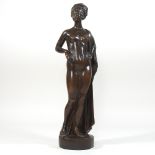 Attributed to Theodor Stundal, (1875-1934), a nude lady standing, bronze, initialled TS, dated 1916,
