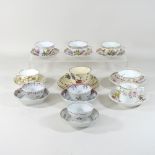 A collection of 18th century New Hall porcelain teabowls and saucers,