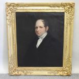 English School, early 19th century, a portrait of a gentleman wearing a white cravat, oil on canvas,