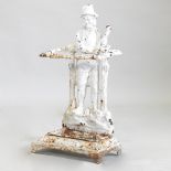 A Victorian white painted cast iron stick stand,