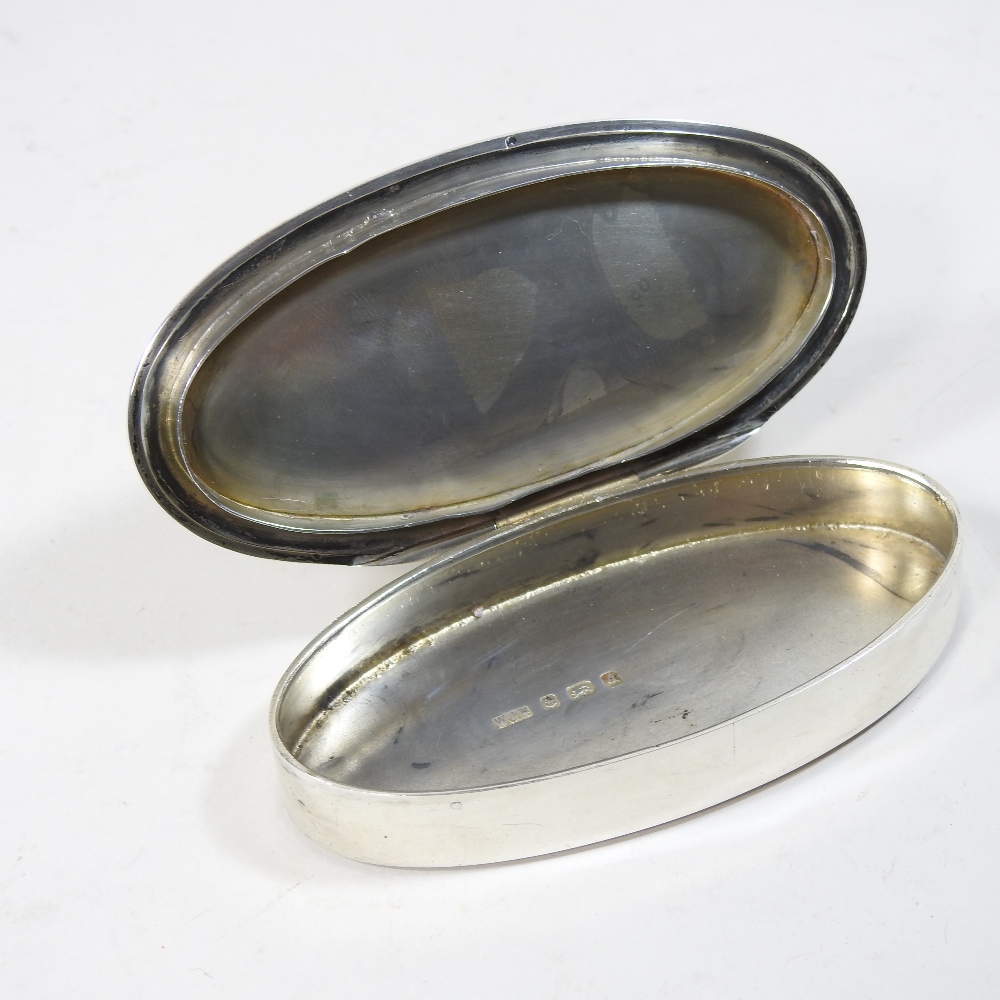 An Edwardian silver and enamelled snuff box, of oval shape, - Image 6 of 11