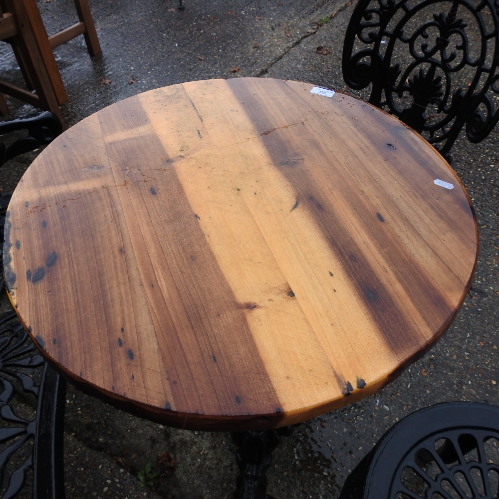 A black painted garden bench, 102cm, together with a pair of chairs, - Image 4 of 8