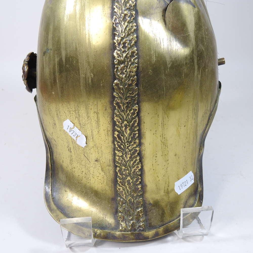 A Victorian 5th (Princess Charlotte of Wales's) Dragoon Guard's brass parade helmet, with plume, - Image 8 of 21