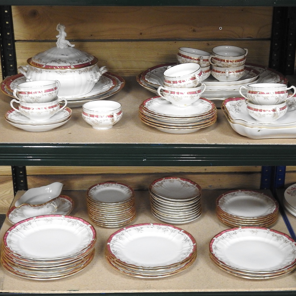 An extensive early 20th century KPM Berlin porcelain white dinner service,