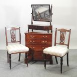 A 19th century and later mahogany bachelors chest, 66cm,